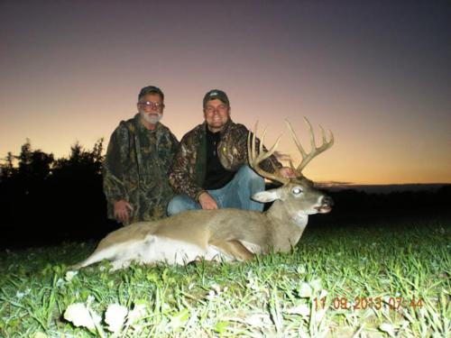Brian and son David with Brian's buck!